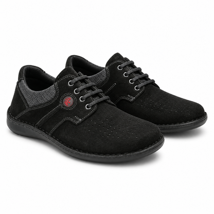 PANTOFI CASUAL PERFORATI BARBATI OTTER 9560 L2-2 NEGRI VELUR