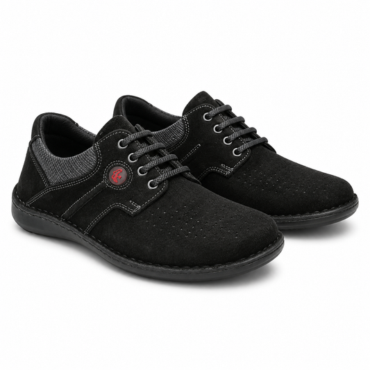 PANTOFI CASUAL PERFORATI BARBATI OTTER 9560 L2-2 NEGRI VELUR