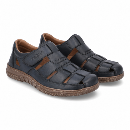 PANTOFI CASUAL PERFORATI BARBATI RIEKER 03578-14 ALBASTRI