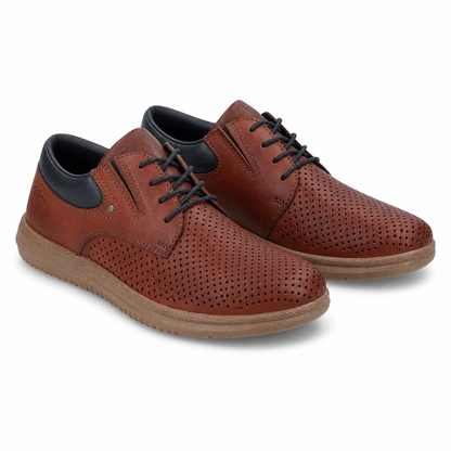 PANTOFI CASUAL PERFORATI BARBATI RIEKER 10406-24 MARO CU BLEUMARIN