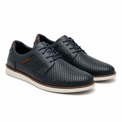 PANTOFI CASUAL PERFORATI BARBATI RIEKER B2306-14 BLEUMARIN