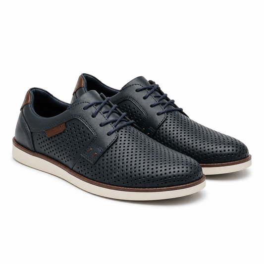 PANTOFI CASUAL PERFORATI BARBATI RIEKER B2306-14 BLEUMARIN