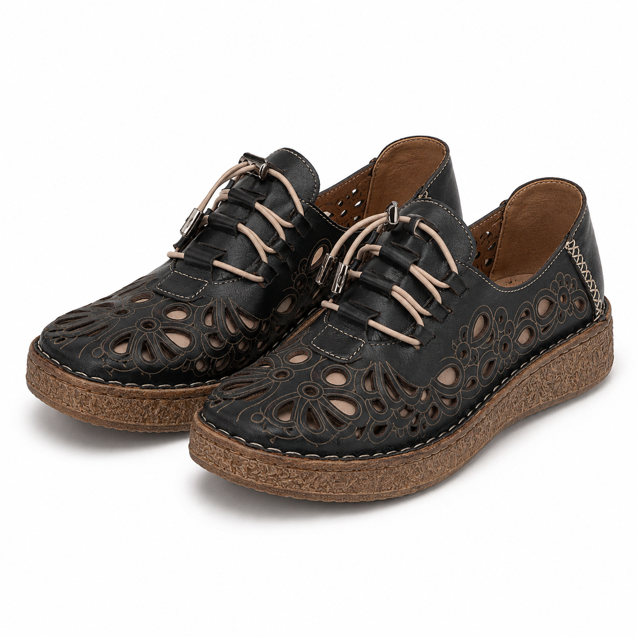 PANTOFI CASUAL PERFORATI DAMA 7154-1 NEGRI
