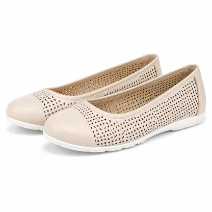 PANTOFI CASUAL PERFORATI DAMA CAPRICE 22151-42 ALBI PERLAT