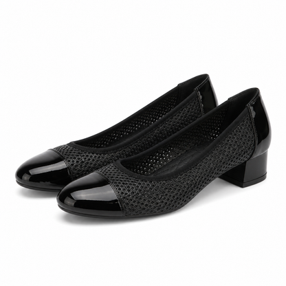 PANTOFI CASUAL PERFORATI DAMA CAPRICE 22504-44 NEGRI CU LAC