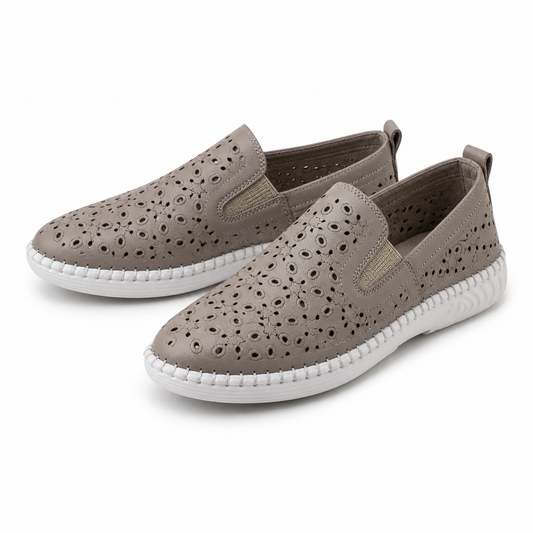 PANTOFI CASUAL PERFORATI DAMA CASPIAN 24015 GREJ