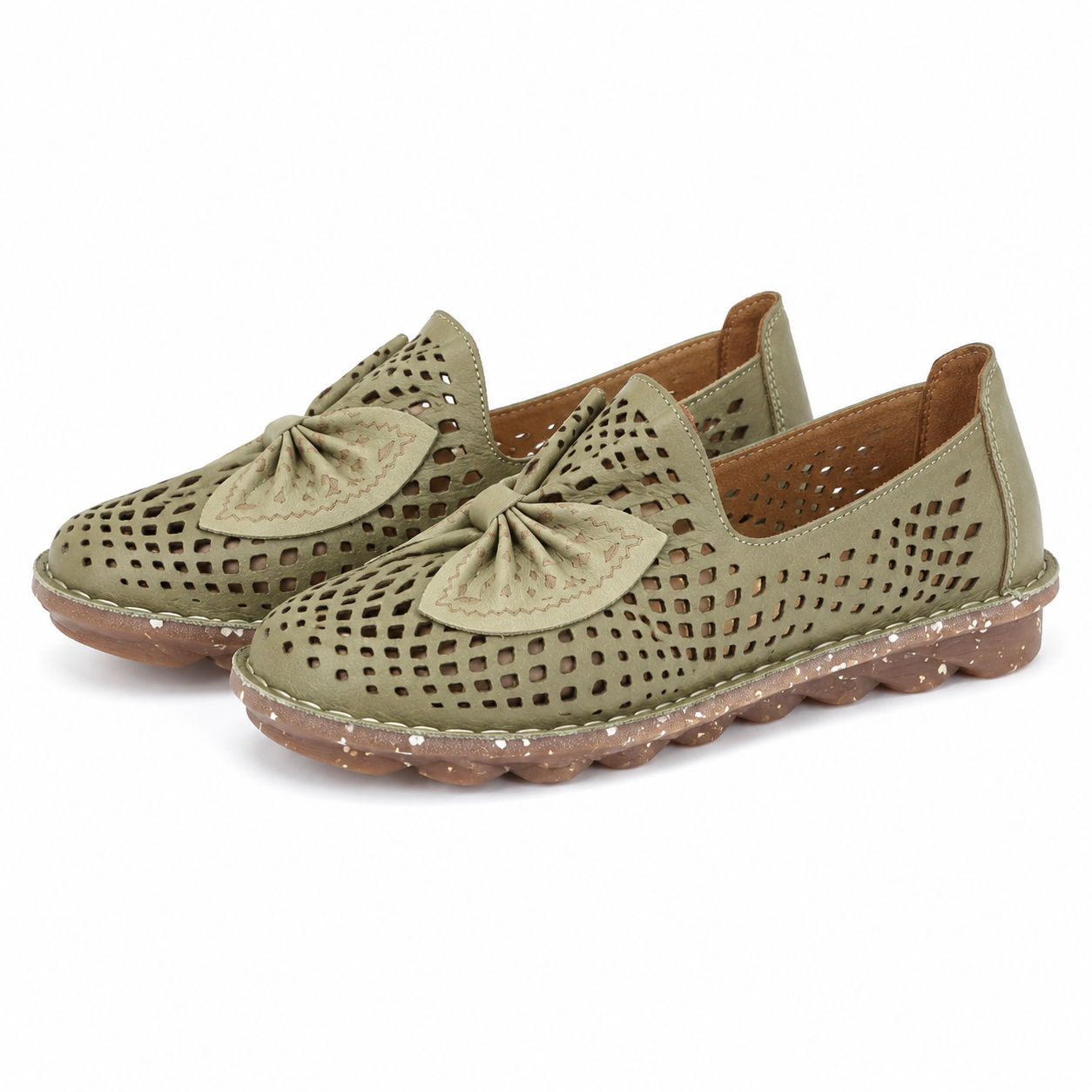 PANTOFI CASUAL PERFORATI DAMA DOGATI 101122-1 OLIVE