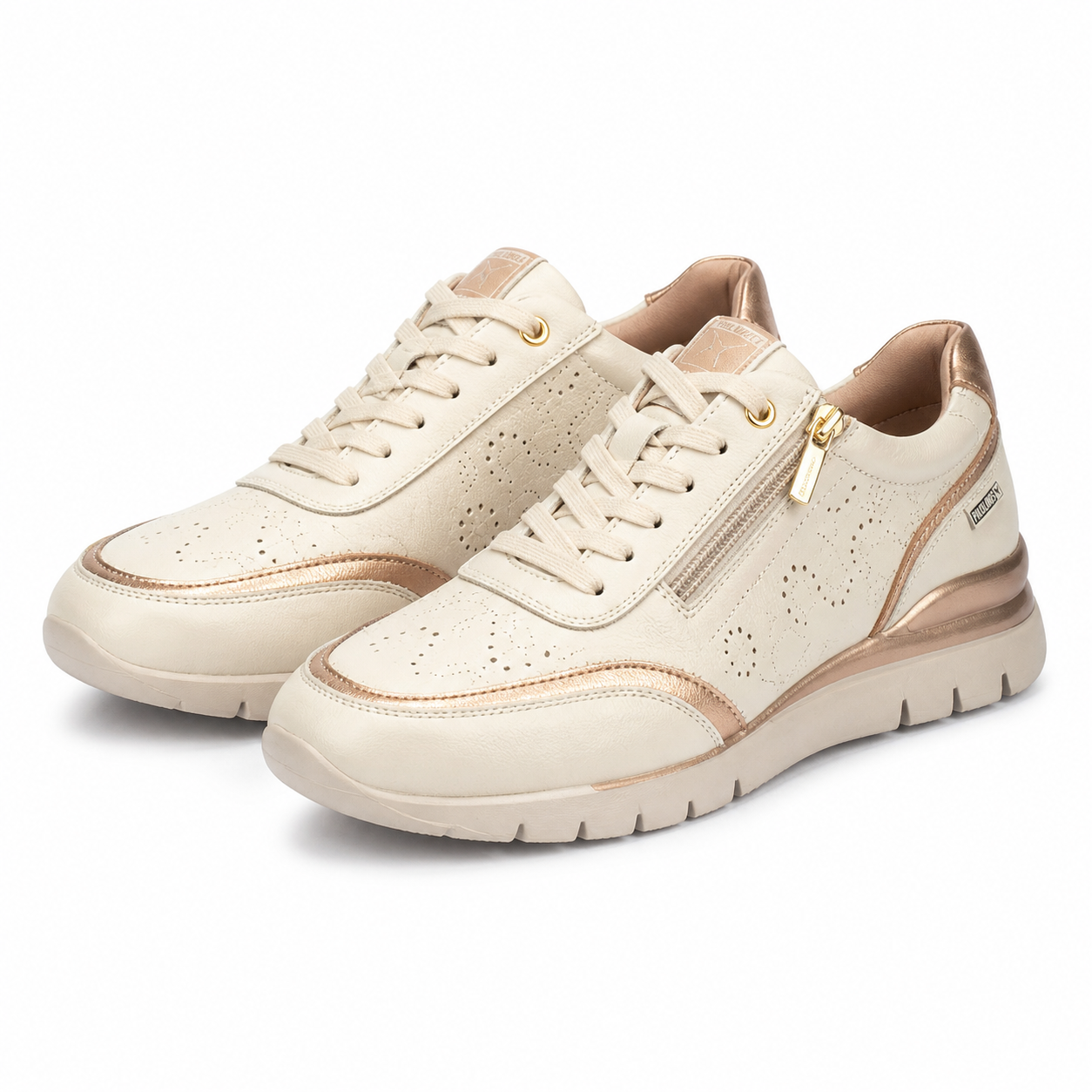 PANTOFI CASUAL PERFORATI DAMA PIKOLINOS W4R-6622C1 CREM NATA