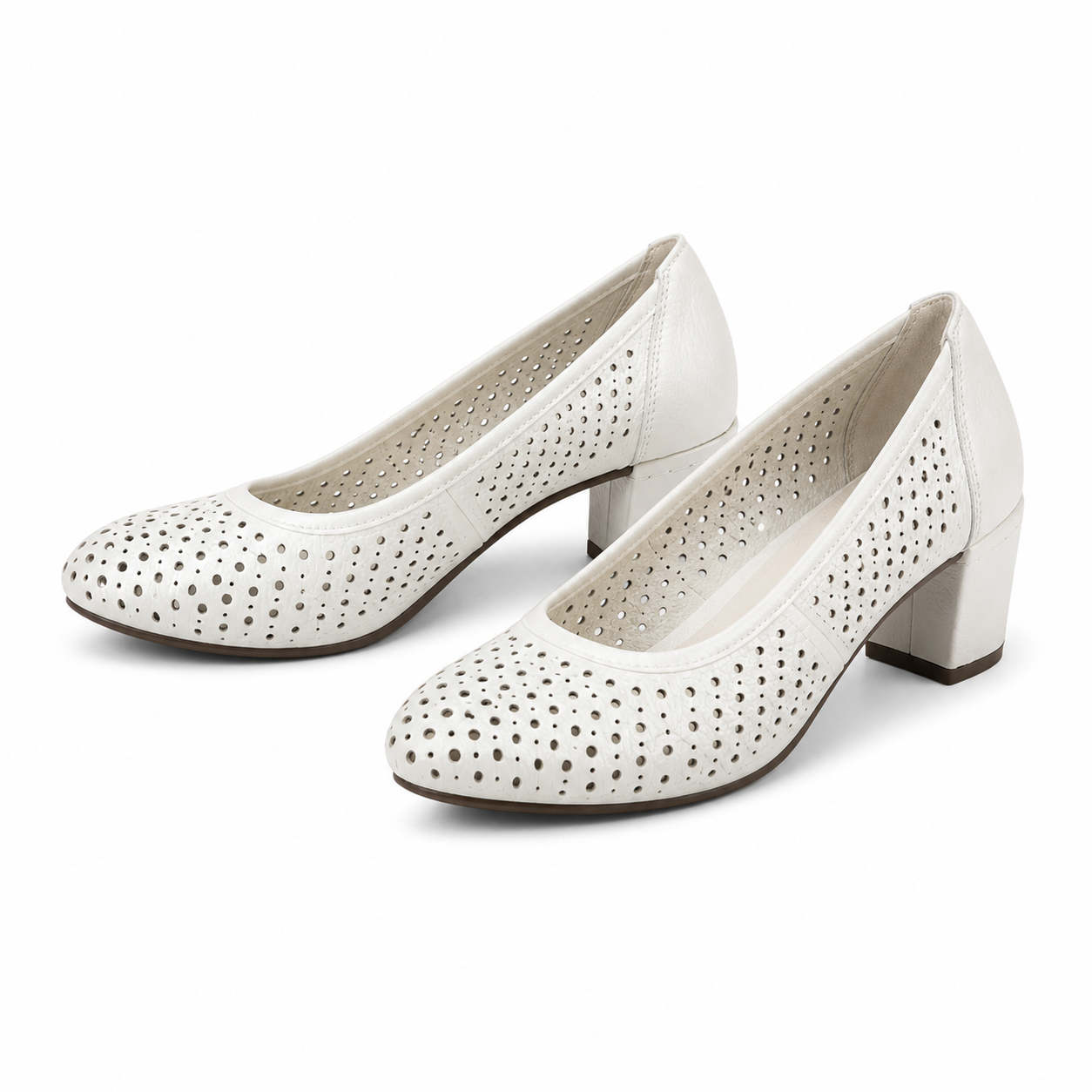PANTOFI CASUAL PERFORATI DAMA RIEKER 41057-80 ALBI