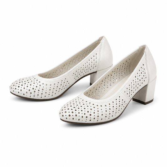 PANTOFI CASUAL PERFORATI DAMA RIEKER 41057-80 ALBI