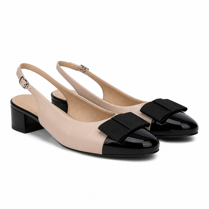 PANTOFI DECUPATI DAMA CAPRICE 29502-42 408 BEJ + NEGRU LAC