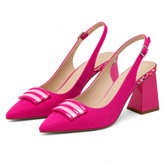 PANTOFI ELEGANȚI DECUPATI DAMA EPICA 11166-404-665 81-2 FUXIA VELUR