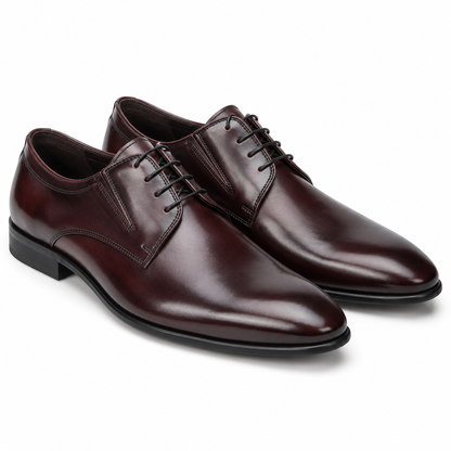 PANTOFI ELEGANTI BARBATI CONHPOL 2136-0823 BORDO FLORANTIC