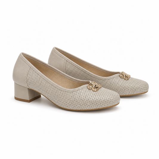PANTOFI ELEGANTI DAMA GALANT 3075 BEJ MAZARE ALBA