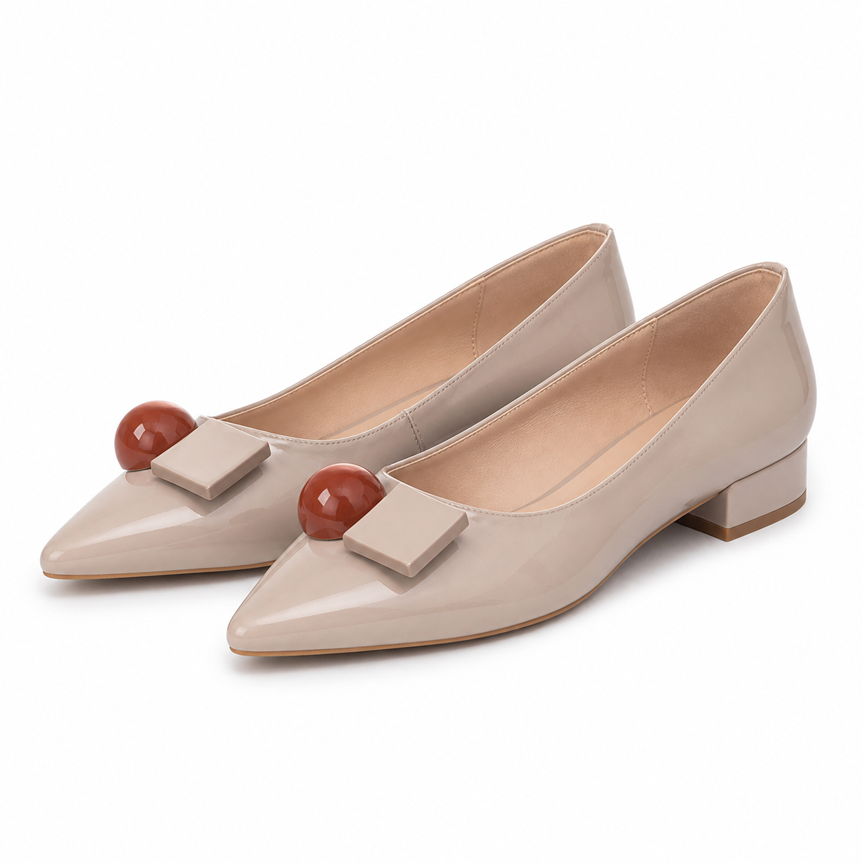 PANTOFI ELEGANTI DAMA PASS 460002C 03-L BEJ NUDE LAC