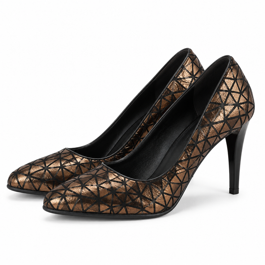 PANTOFI ELEGANTI DAMA PERLLA 19-19 NEGRI + BRONZ