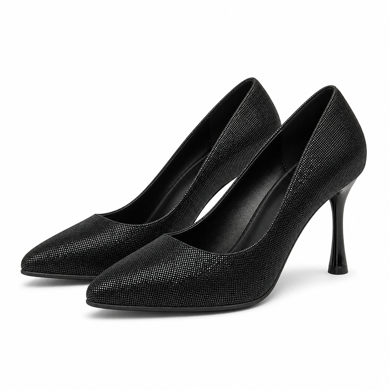 PANTOFI ELEGANTI DAMA PERLLA 3645 NEGRU EFFECT