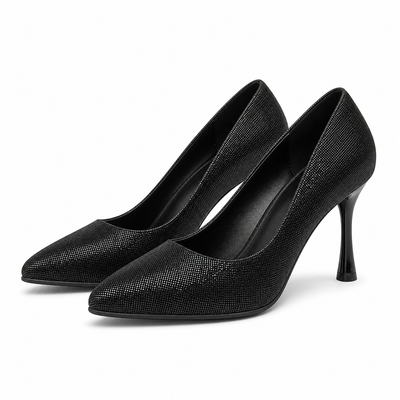 PANTOFI ELEGANTI DAMA PERLLA 3645 NEGRU EFFECT