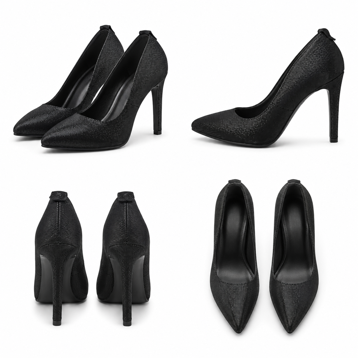 PANTOFI ELEGANTI DAMA PERLLA 374-47 NEGRU EFFECT