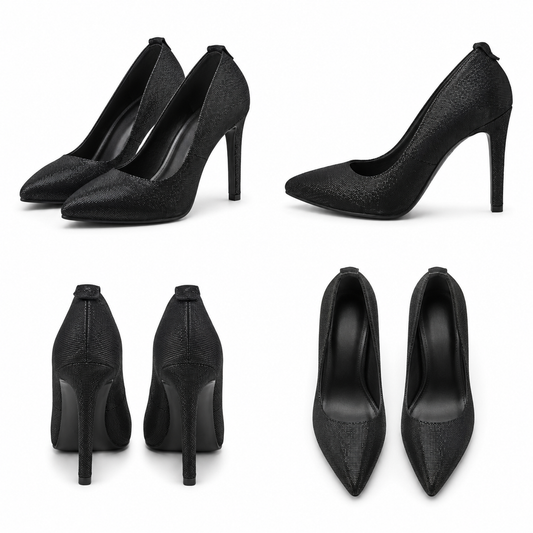 PANTOFI ELEGANTI DAMA PERLLA 374-47 NEGRU EFFECT