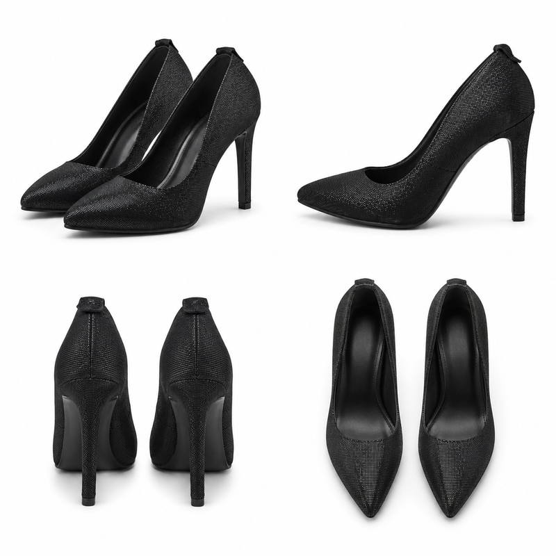PANTOFI ELEGANTI DAMA PERLLA 374-47 NEGRU EFFECT