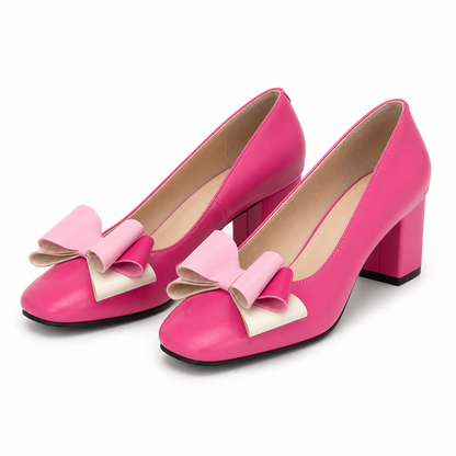 PANTOFI ELEGANTI DAMA RICO 148 FUXIA CU ROZ