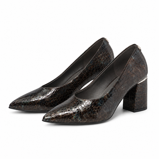 PANTOFI ELEGANTI DAMA SALA 20240 1743 MARO + ALBASTRU CROCO
