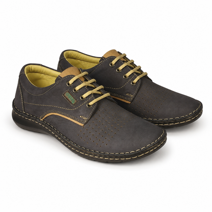 Pantofi Perforați Bărbați OTTER 9553 ALBASTRU BUFO – Piele Naturală