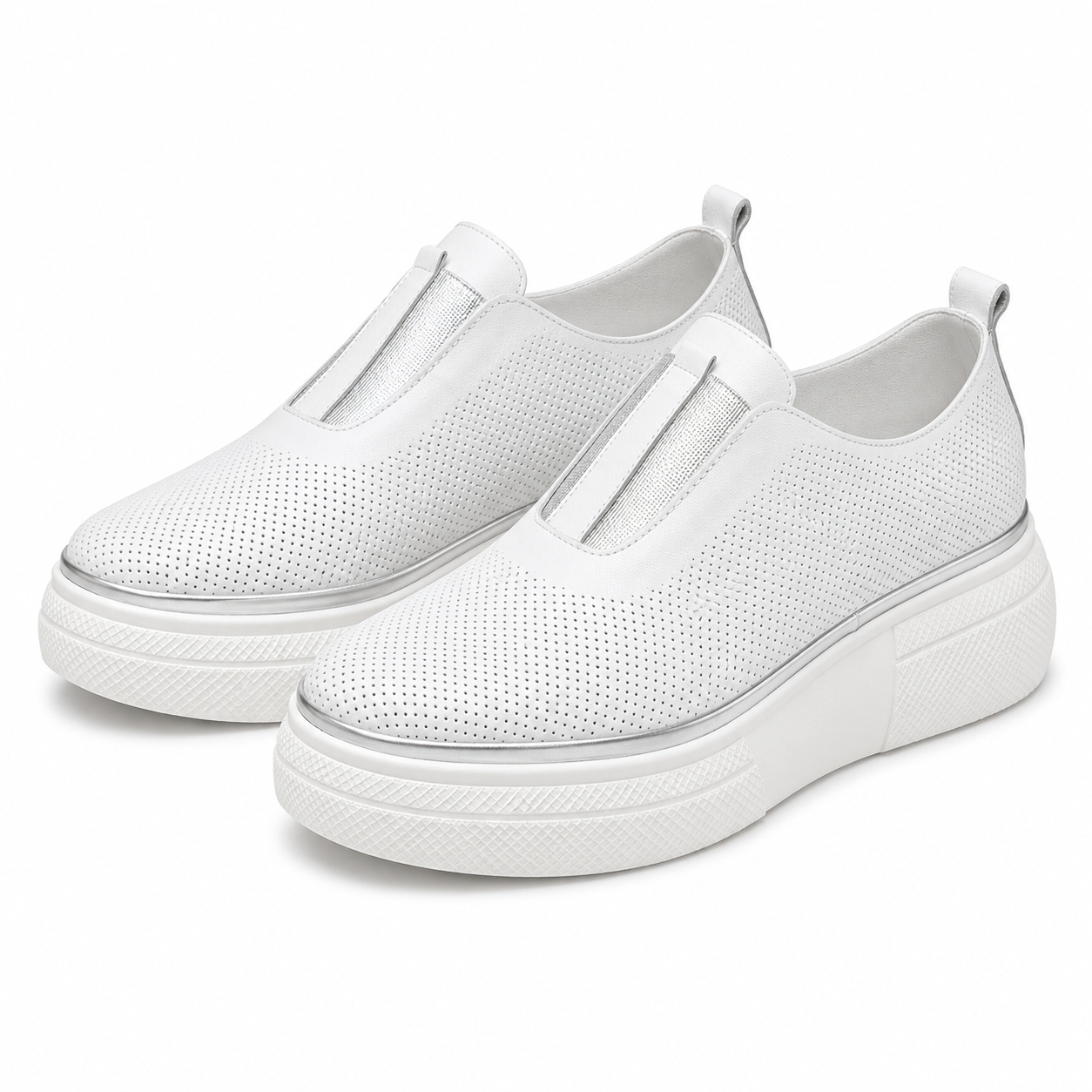 PANTOFI PERFORAȚI DAMA PERLLA 3324-1 ALBI