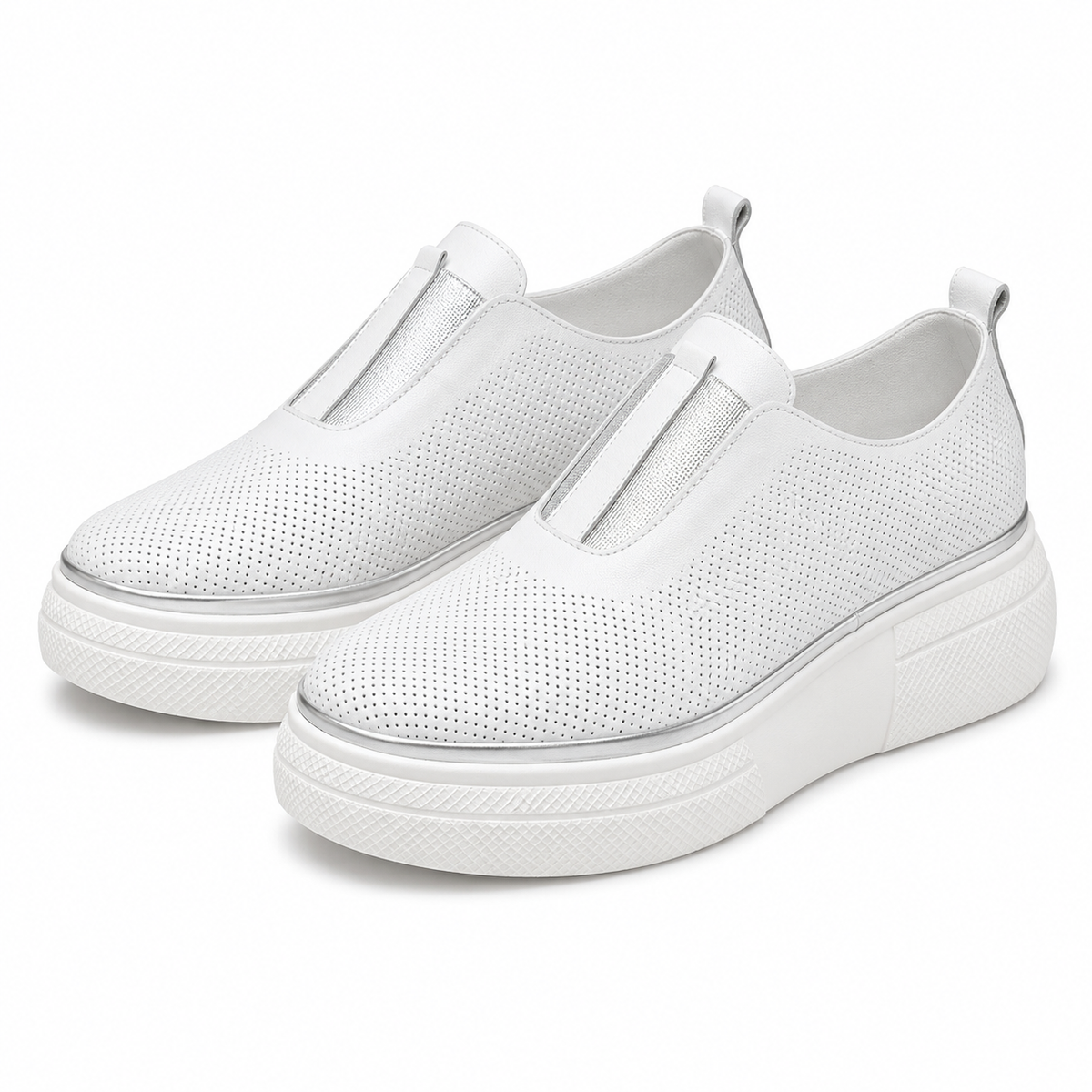 PANTOFI PERFORAȚI DAMA PERLLA 3324-1 ALBI