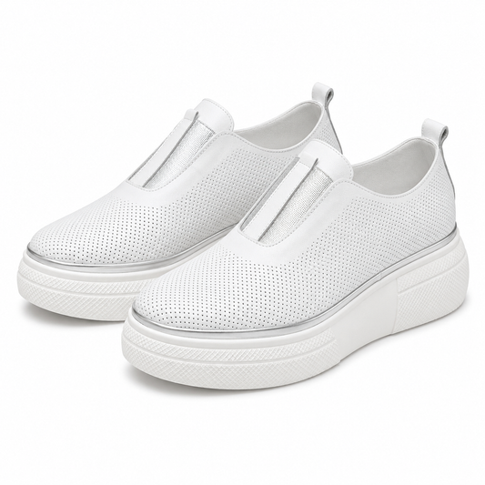 PANTOFI PERFORAȚI DAMA PERLLA 3324-1 ALBI