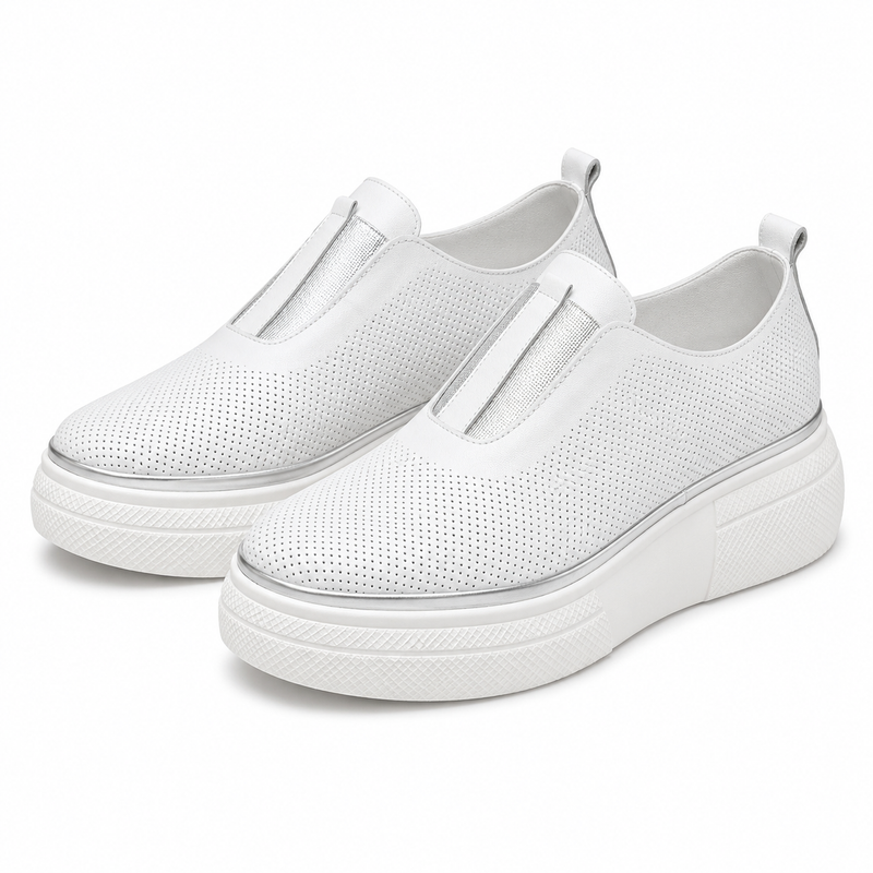PANTOFI PERFORAȚI DAMA PERLLA 3324-1 ALBI