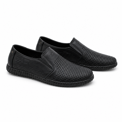 Pantofi Perforati Bărbați Otter 80005A 01-N Negru - Piele Naturală Nubuck