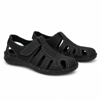 Pantofi Perforati Bărbați Otter 9544 01-2 Negru Nubuck - Piele Naturală Nubuck
