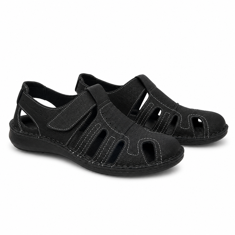 Pantofi Perforati Bărbați Otter 9544 01-2 Negru Nubuck - Piele Naturală Nubuck