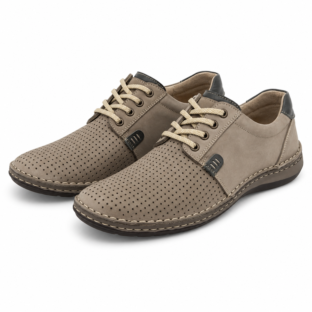 PANTOFI PERFORATI BARBATI OTTER 9551 14-2 BEJ