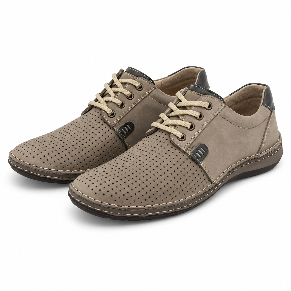 PANTOFI PERFORATI BARBATI OTTER 9551 14-2 BEJ