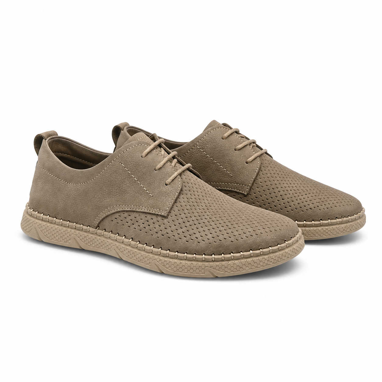 Pantofi Perforati Bărbați Otter OT1823 50-2 Grey Nubuck - Piele Naturală Nubuck