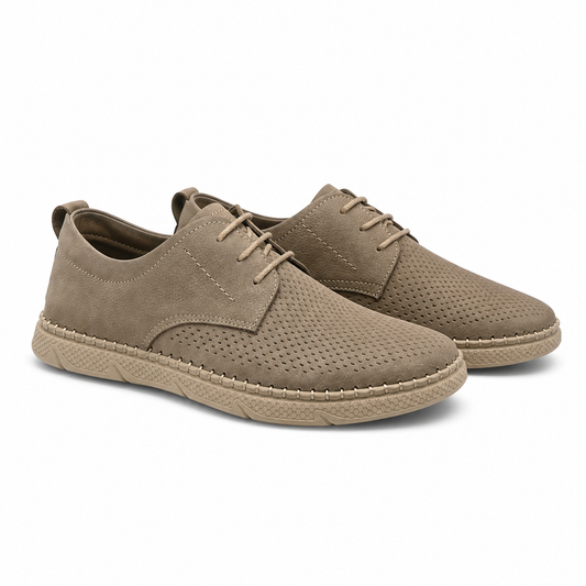 Pantofi Perforati Bărbați Otter OT1823 50-2 Grey Nubuck - Piele Naturală Nubuck
