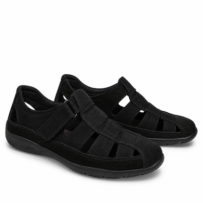 Pantofi Perforati Bărbați Otter OTA-18 01-2 Negru Nubuck - Piele Naturală Nubuck