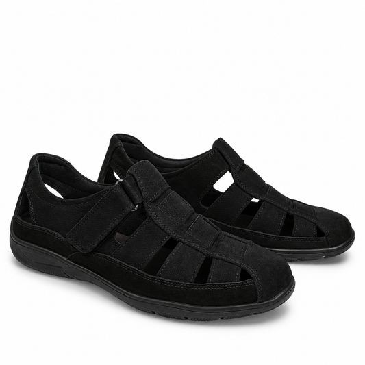 Pantofi Perforati Bărbați Otter OTA-18 01-2 Negru Nubuck - Piele Naturală Nubuck