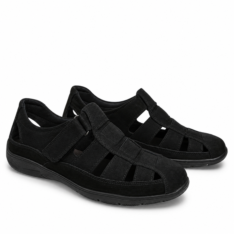 Pantofi Perforati Bărbați Otter OTA-18 01-2 Negru Nubuck - Piele Naturală Nubuck