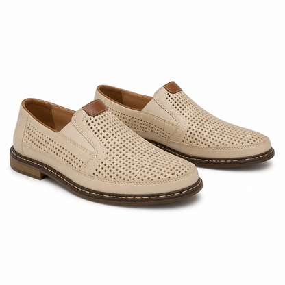 PANTOFI PERFORATI BARBATI RIEKER 13459-60 BEJ
