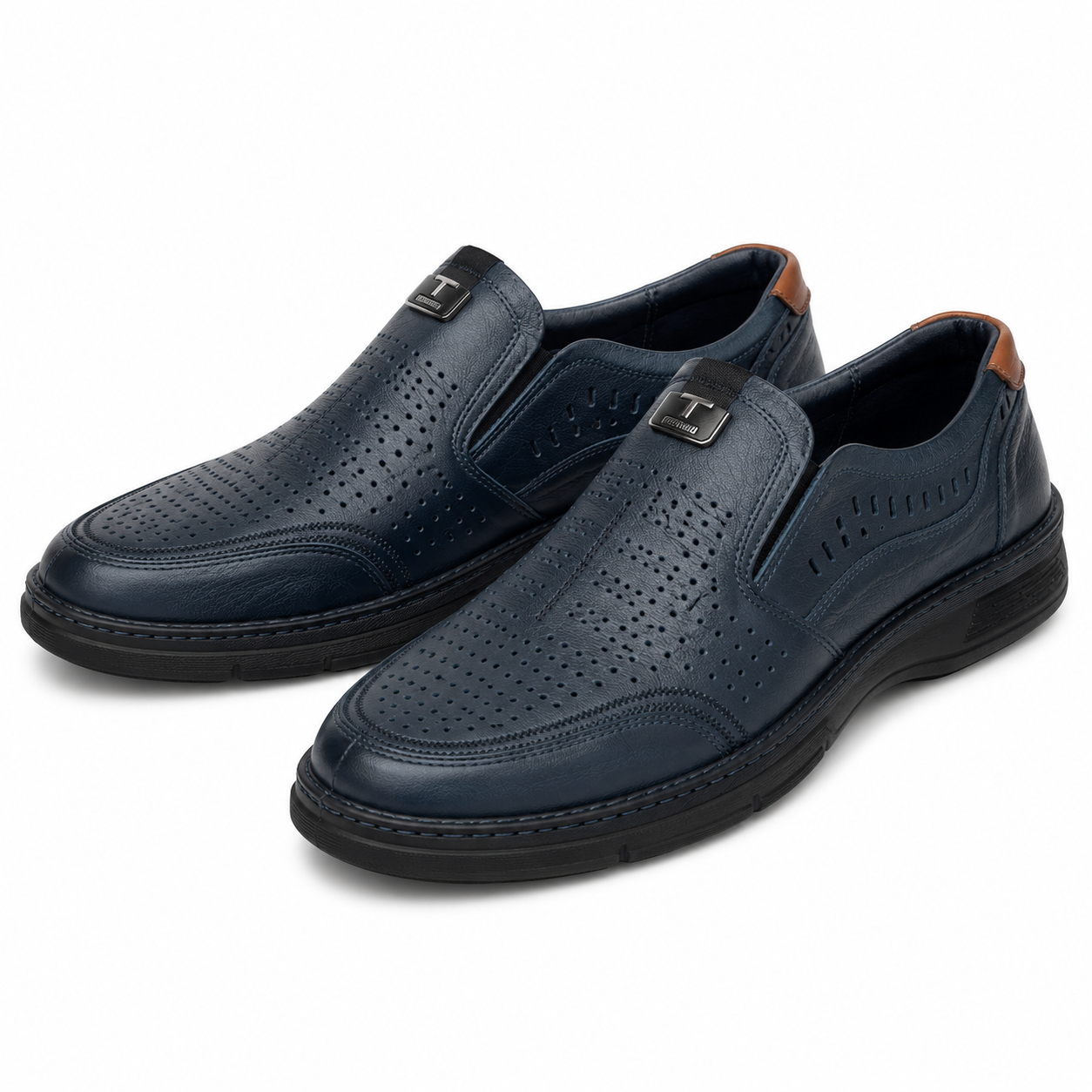 PANTOFI PERFORATI CASUAL BARBATI MELS 883-L18 ALBASTRI