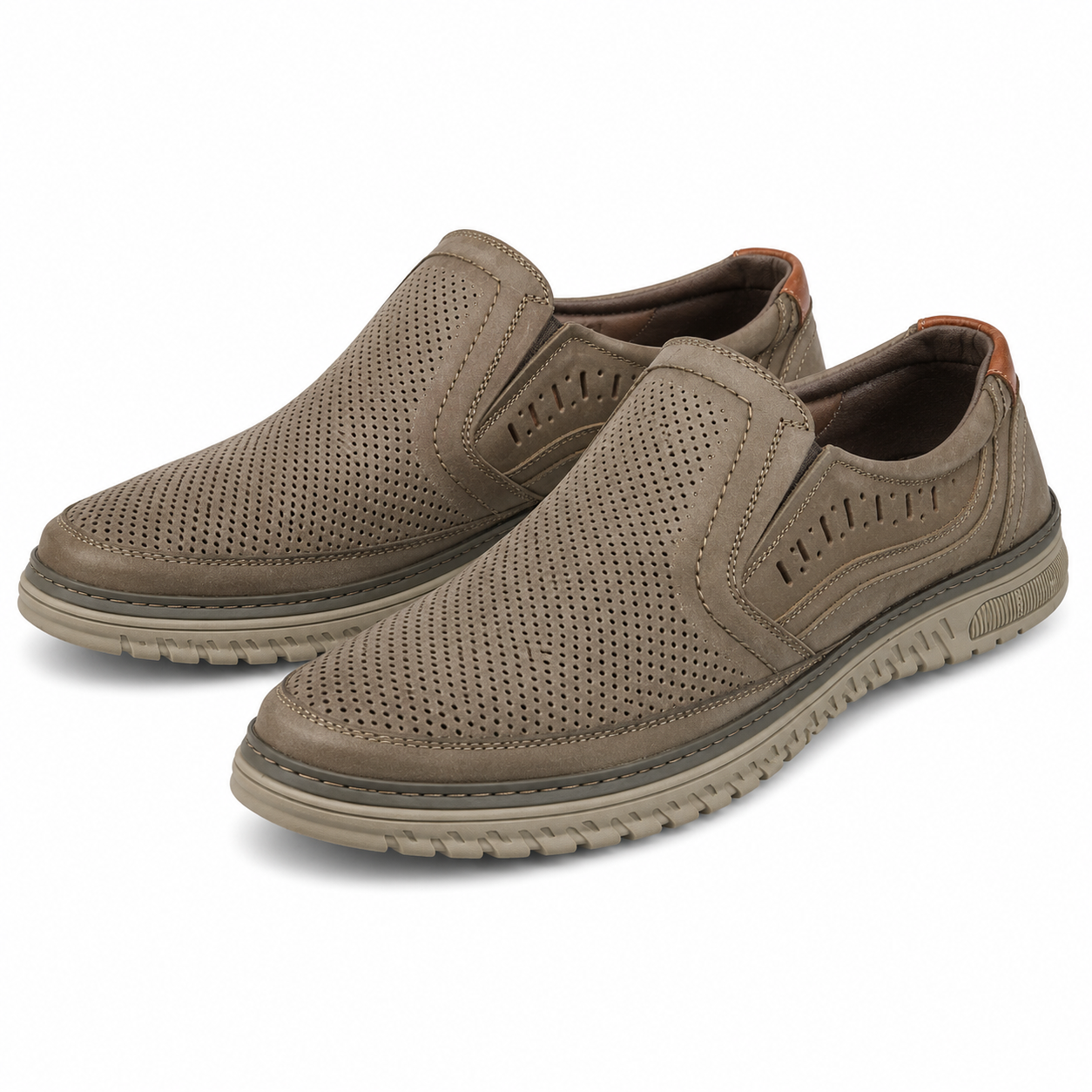 PANTOFI PERFORATI CASUAL BARBATI MELS F15431-5 KHAKI