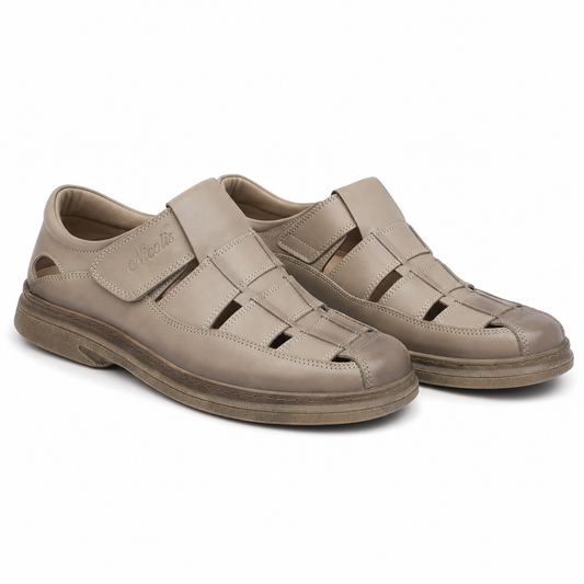 PANTOFI PERFORATI CASUAL BARBATI NICOLIS 70864 BEJ