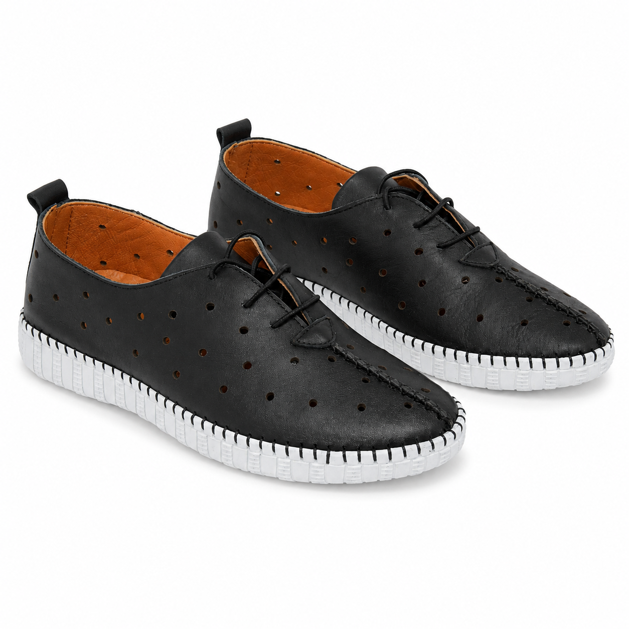 PANTOFI PERFORATI CASUAL DAMA ANNA VIOTTI D16-611 NEGRI