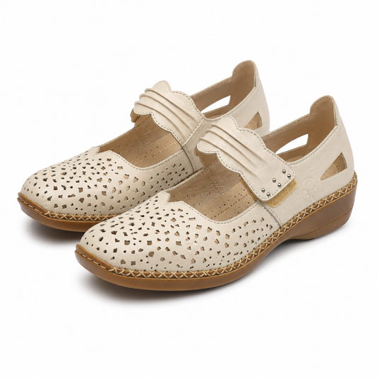 PANTOFI PERFORATI CASUAL DAMA RIEKER 41399-60 BEJ
