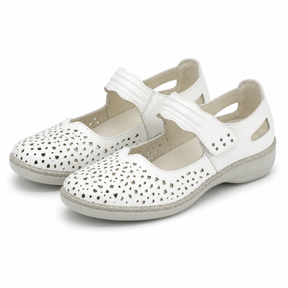 PANTOFI PERFORATI CASUAL DAMA RIEKER 41399-80 ALBI