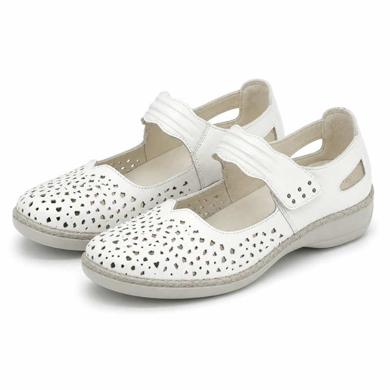 PANTOFI PERFORATI CASUAL DAMA RIEKER 41399-80 ALBI